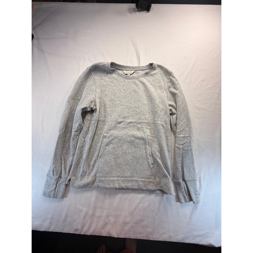 Addison Meadow Womens Sweatshirt Medium Grey Heather Kangaroo Pocket Thumbholes